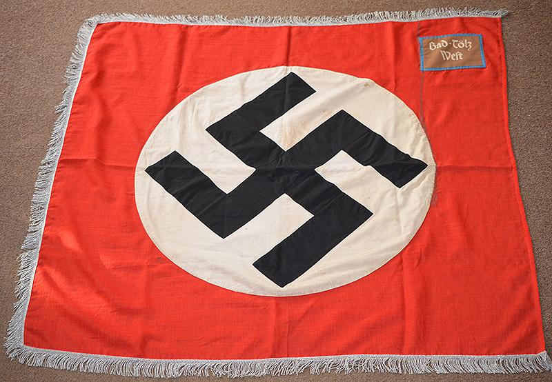 THIRD REICH NSDAP POLITICAL LEADERS ORTSGRUPPE  DISTRICTE FLAGE FOR BAD TOLZ .