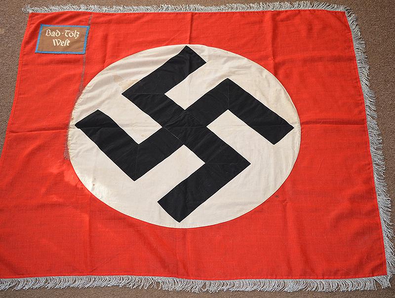 THIRD REICH NSDAP POLITICAL LEADERS ORTSGRUPPE DISTRICTE FLAGE FOR BAD TOLZ .