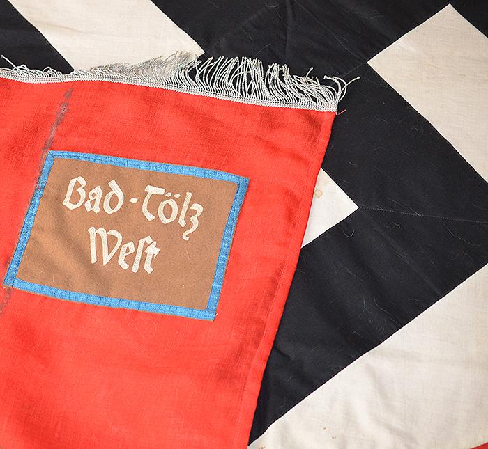 THIRD REICH NSDAP POLITICAL LEADERS ORTSGRUPPE DISTRICTE FLAGE FOR BAD TOLZ .