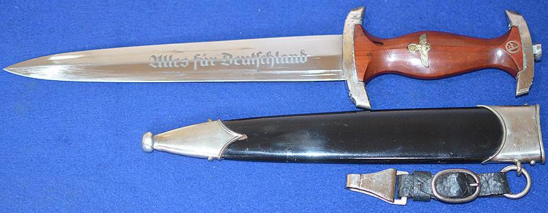 NSKK DAGGER 1933 MODEL BY SHUTTELHOFER COMPLETE WITH HANGER.