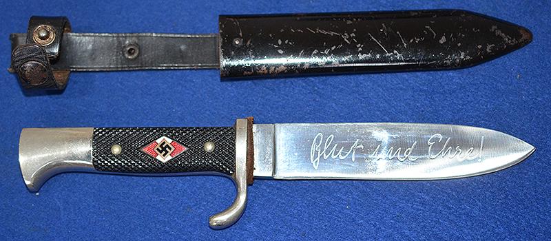 HITLER YOUTH KNIFE WITH MOTTO BY SCHUTTELHOFER.