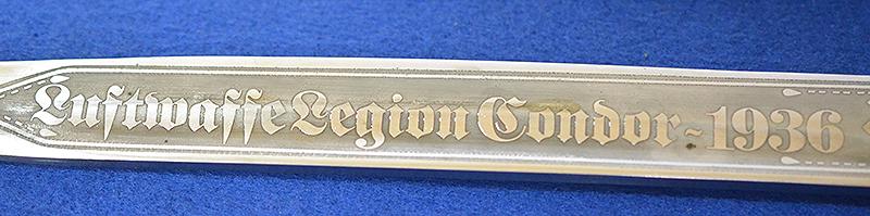 THIRD REICH K98 BAYONET WITH POST WAR LUFTWAFFE ETCHED BLADE.