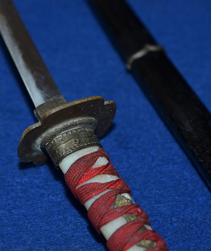 MINIATURE JAPANEASE SWORD AND SCABBARD.