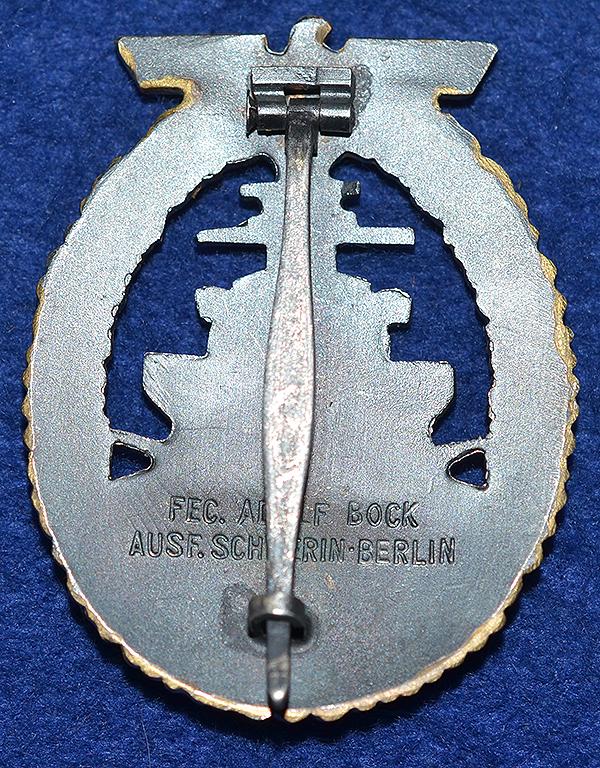 THIRD RICH NAVAL HIGH SEA FLEET WAR BADGE BY SCHWERIN.
