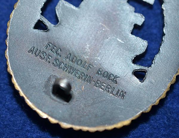 THIRD RICH NAVAL HIGH SEA FLEET WAR BADGE BY SCHWERIN.