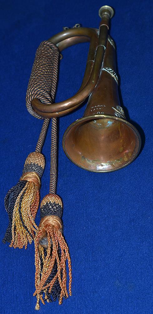 BRITISH WW1 MILITARY BUGLE, KINGS OWN REGIMENT.