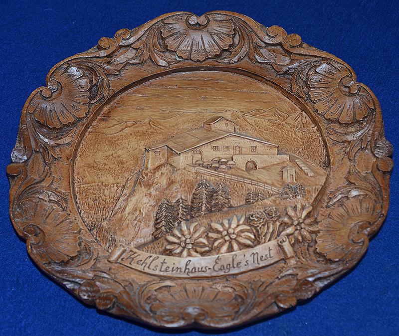 ADOLF HITLERS EAGLES NEST CARVED WOODEN PLAQUE.