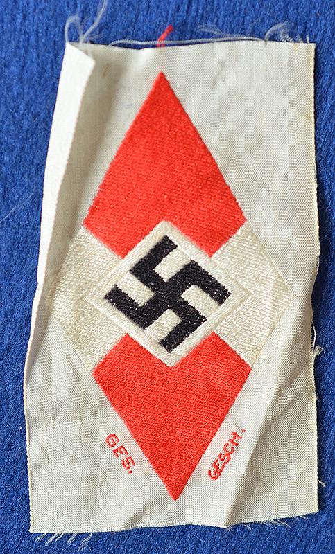LARGE HITLER YOUTH CLOTH DIAMOND.