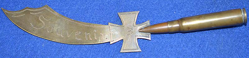 GERMAN WW1 TRENCH ART DAGGER LETTER OPENER.
