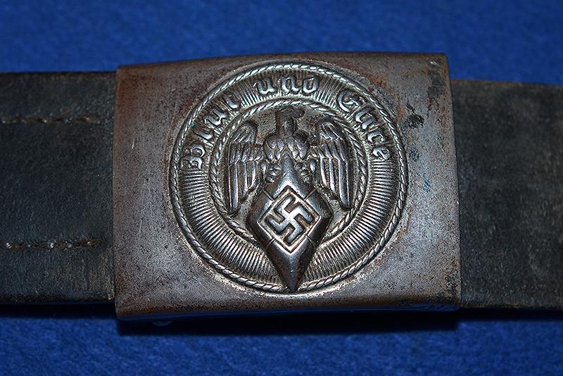 HITLER YOUTH BOYS LEATHER BELT AND BUCKLE.