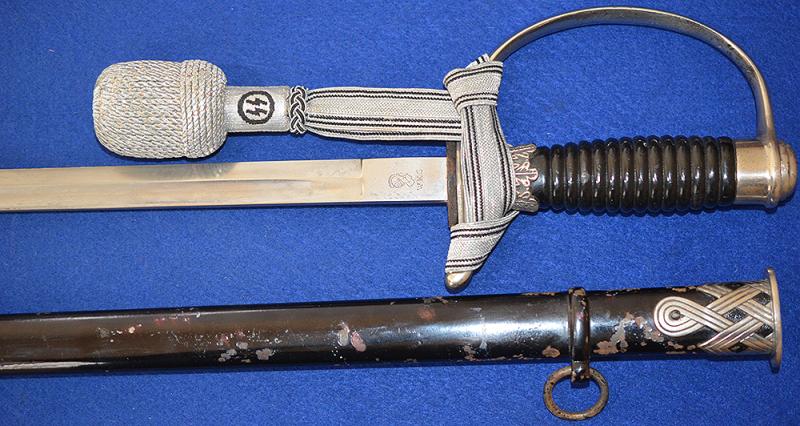 SS NCO SWORD BY WKC COMPLETE WITH SILVER SS RUNIC KNOT.