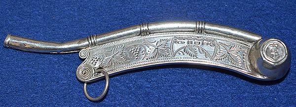 VICTORIAN SILVER BRITISH ROYAL NAVAL MIDSHIPMANS WHITSTLE.