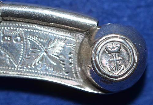 VICTORIAN SILVER BRITISH ROYAL NAVAL MIDSHIPMANS WHISTLE.