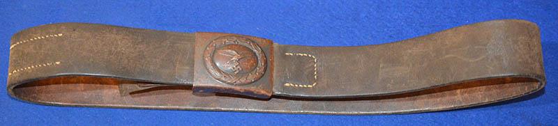 LUFTWAFFER ENLISTED MANS LEATHER BELT AND BUCKLE.