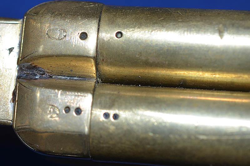 ANTIQUE ENGLISH FLINTLOCK FOUR BARREL VOLLEY PISTOL BY KETLAND.