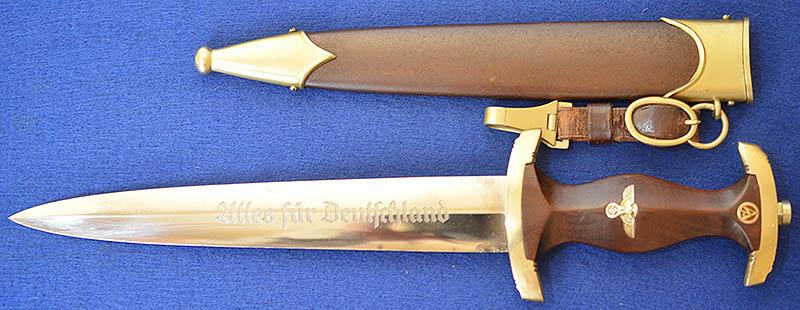 SA DAGGER 1933 MODEL BY TIGER COMPLETE WITH HANGER.