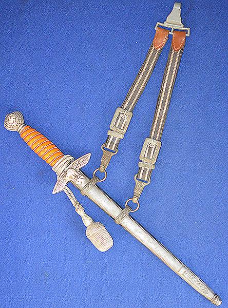 LUFTWAFFE 2ND MODEL DAGGER BY EICKHORN COMPLETE WITH STRAPS AND KNOT.