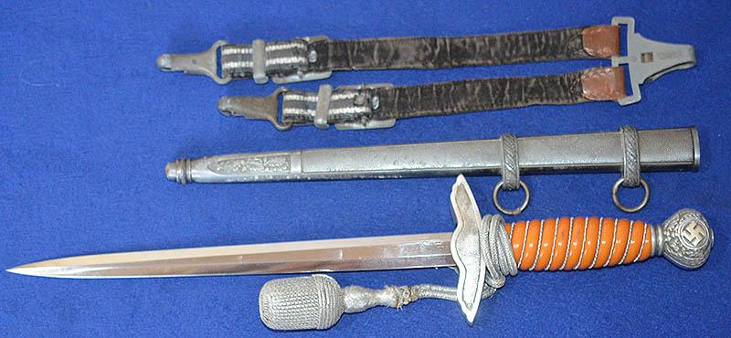LUFTWAFFE 2ND MODEL DAGGER BY EICKHORN COMPLETE WITH STRAPS AND KNOT.
