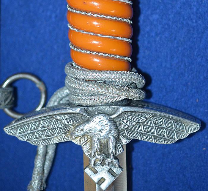 LUFTWAFFE 2ND MODEL DAGGER BY EICKHORN COMPLETE WITH STRAPS AND KNOT.