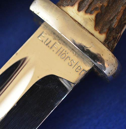 THIRD REICH K98 COMBAT BAYONET PERSONALISED WITH STAG HORN GRIP PLATES.