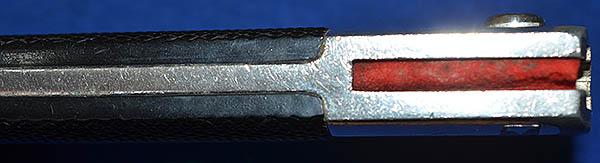 LUFTWAFE SHORT MODEL PARADE BAYONET BY SEILHEIMER COMPLETE WITH ENGRAVED BLADE AND BROWN LEATHER FROG.