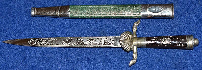 THIRD REICH MINIATURE HUNTING DAGGER BY HORSTER.