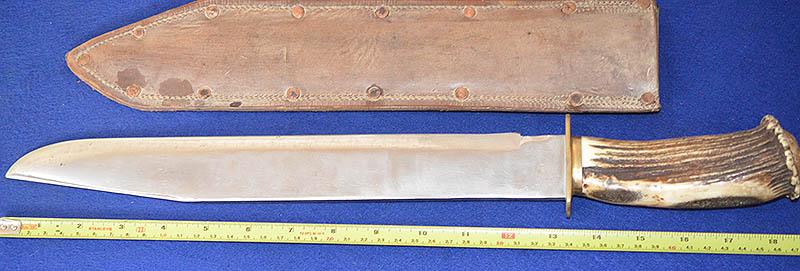VERY LARGE BOWIE TYPE KNIFE,