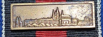 GERMAN 1938 CZECHOSLOVAKIAN OCUPATION MEDAL COMPLETE WITH PRAGUE CASTLE BAR.
