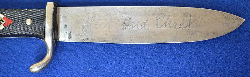 HITLER YOUTH KNIFE WITH MOTTO BY TIGER.